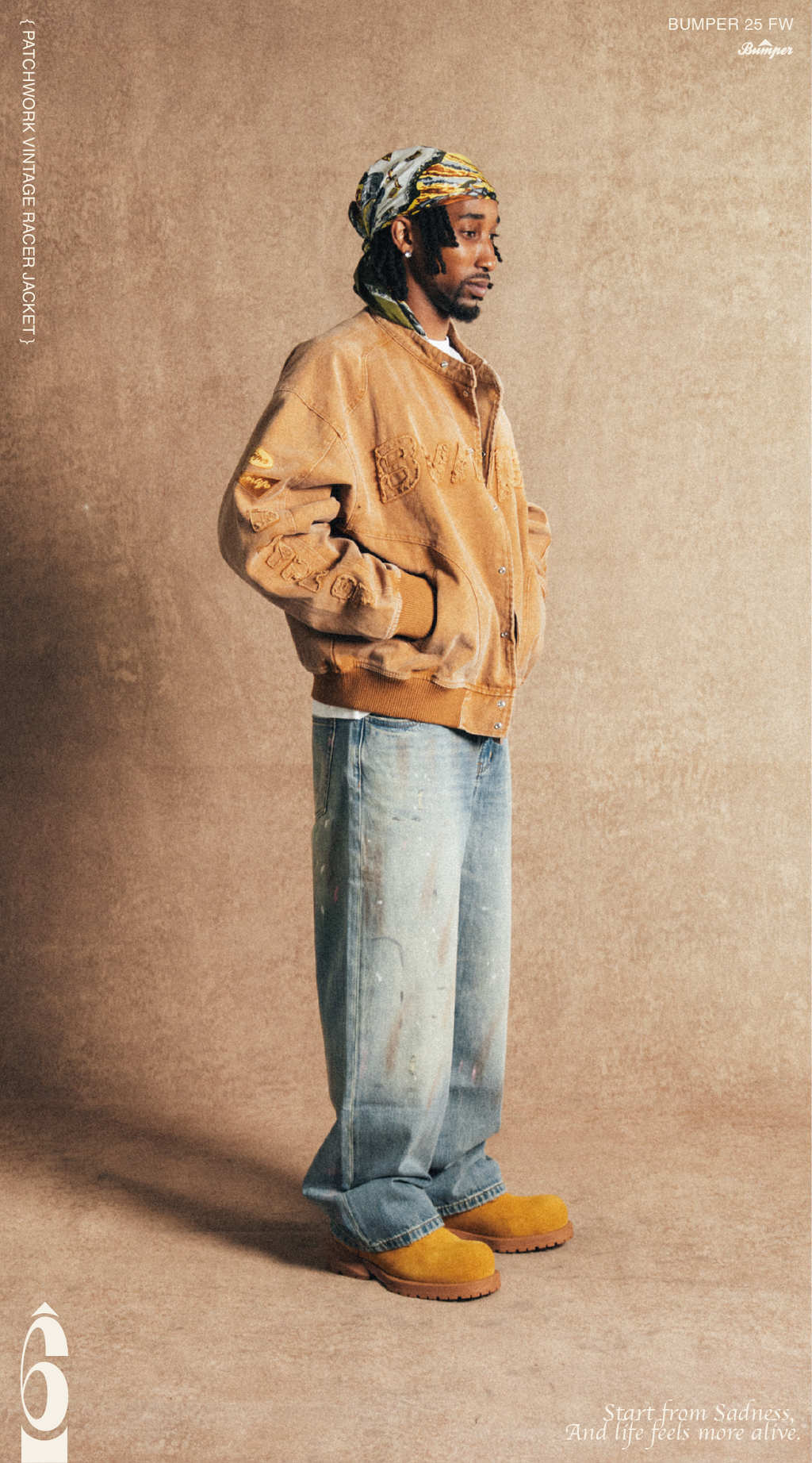 BUMPER 25 FW PATCHWORK VINTAGE RACER JACKET