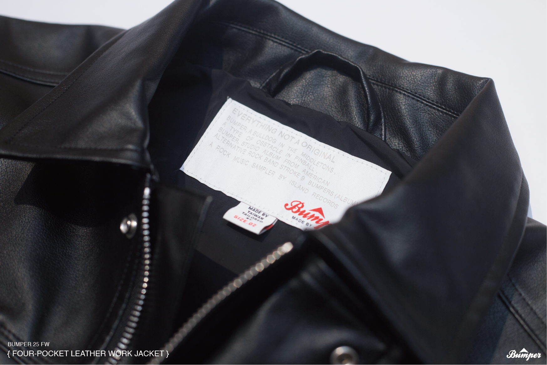 BUMPER 25 FW FOUR-POCKET LEATHER WORK JACKET