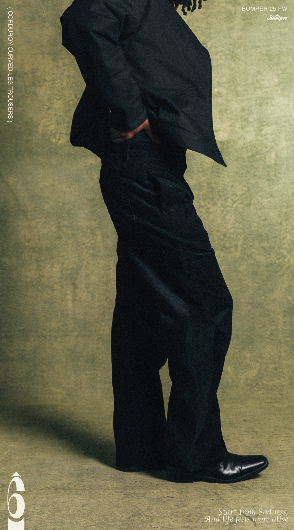 BUMPER 25 FW CORDUROY CURVED-LEG TROUSERS
