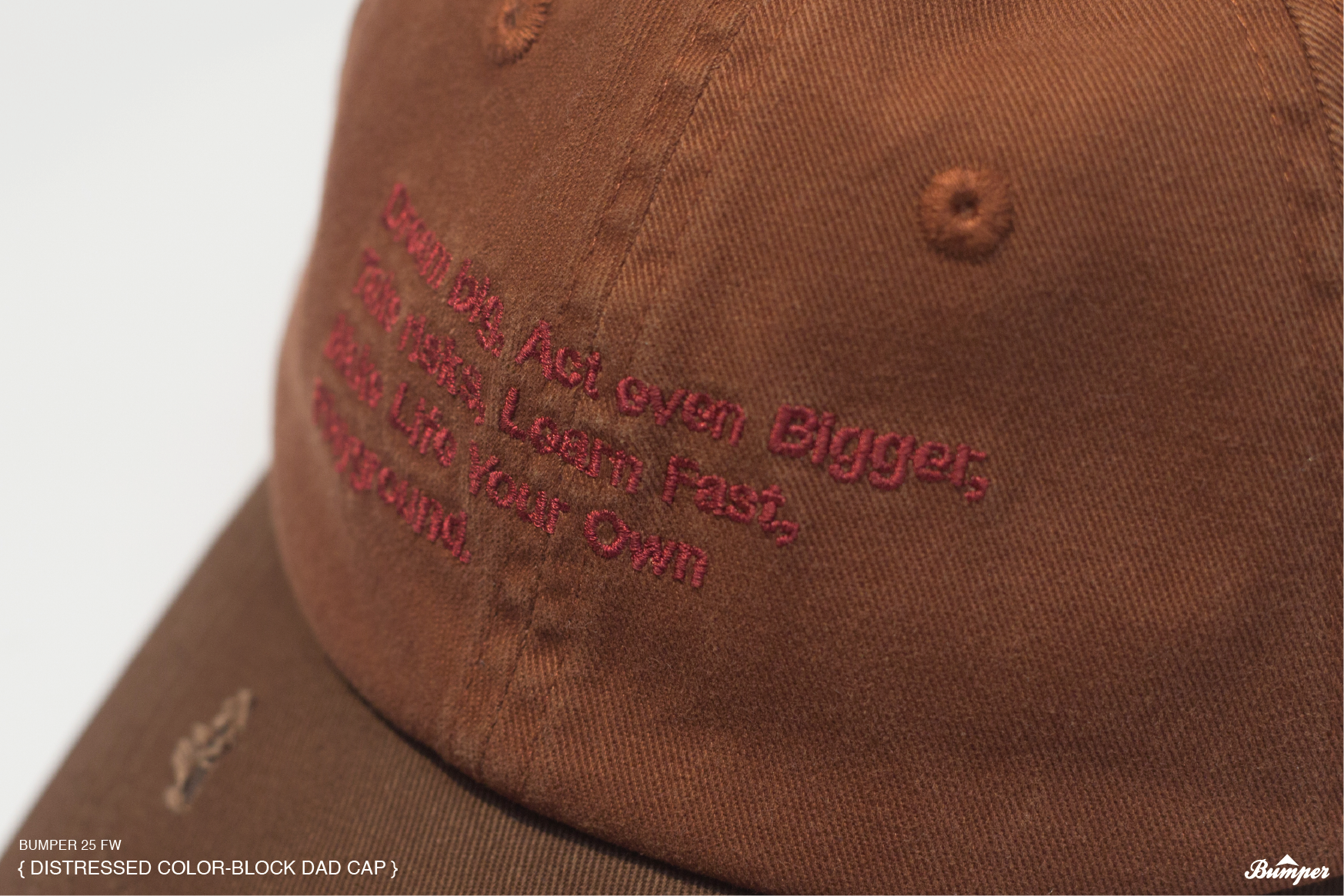 BUMPER DISTRESSED COLOR BLOCK DAD CAP