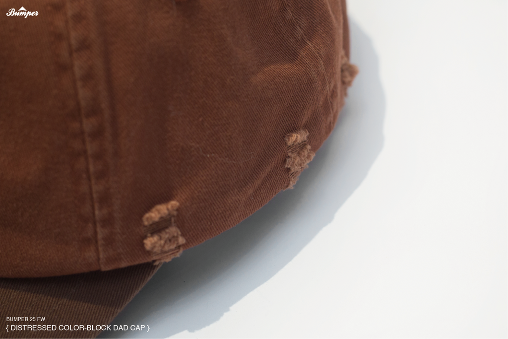 BUMPER DISTRESSED COLOR BLOCK DAD CAP