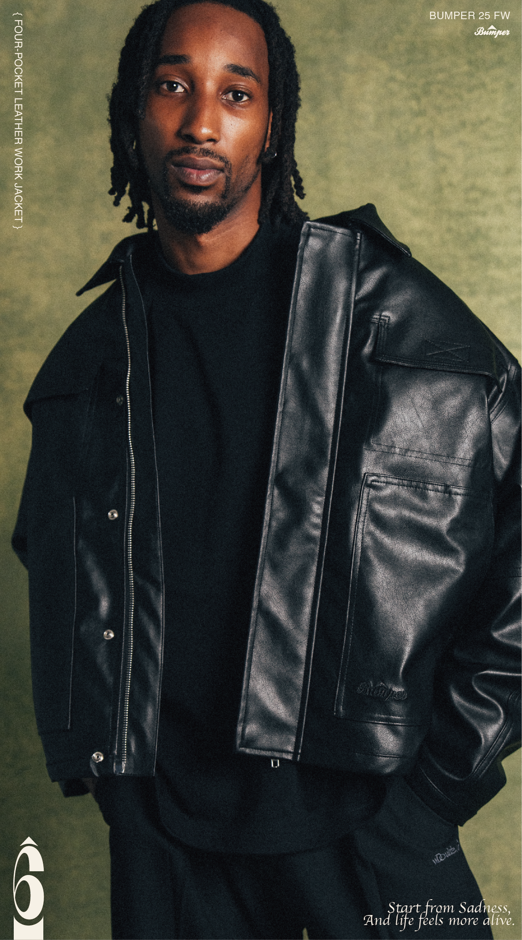 BUMPER 25 FW FOUR-POCKET LEATHER WORK JACKET