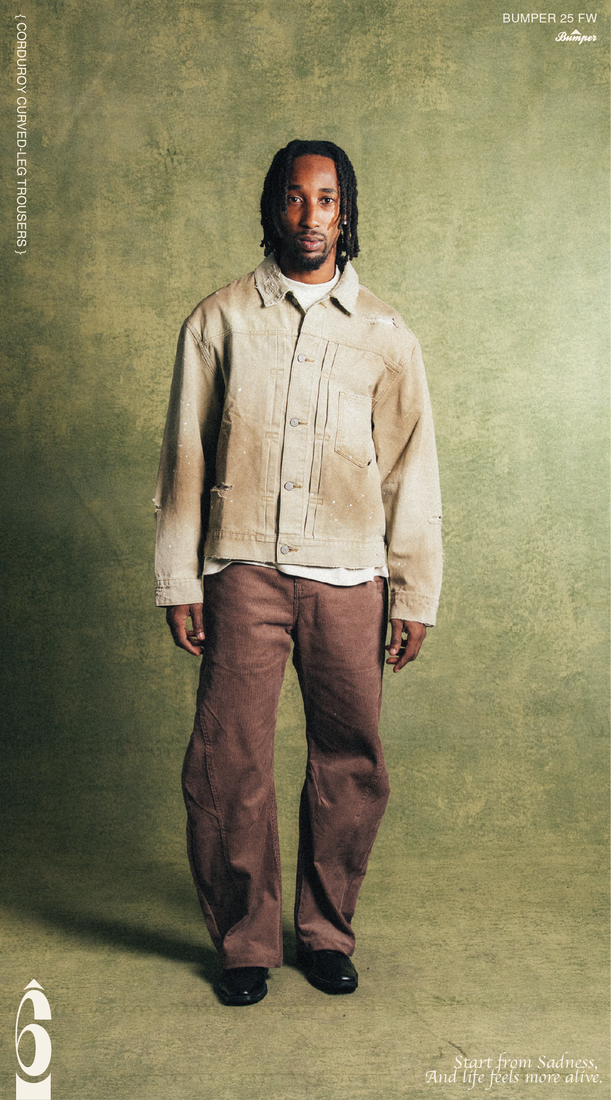 BUMPER 25 FW CORDUROY CURVED-LEG TROUSERS