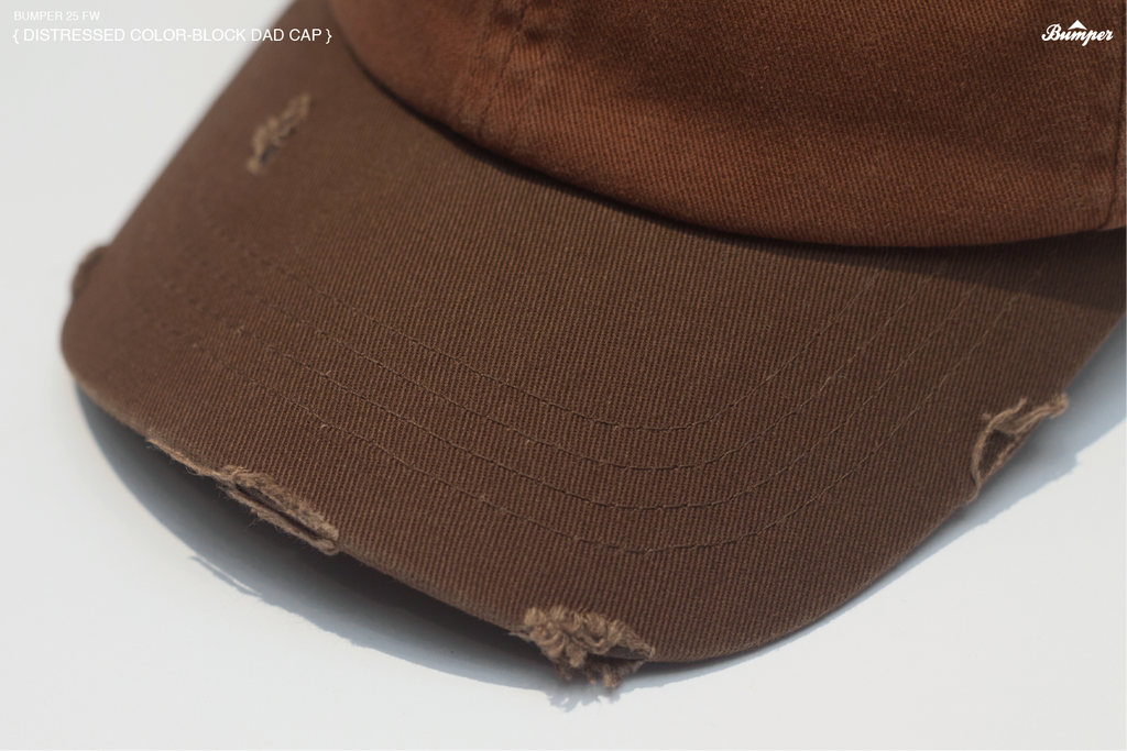 BUMPER DISTRESSED COLOR BLOCK DAD CAP