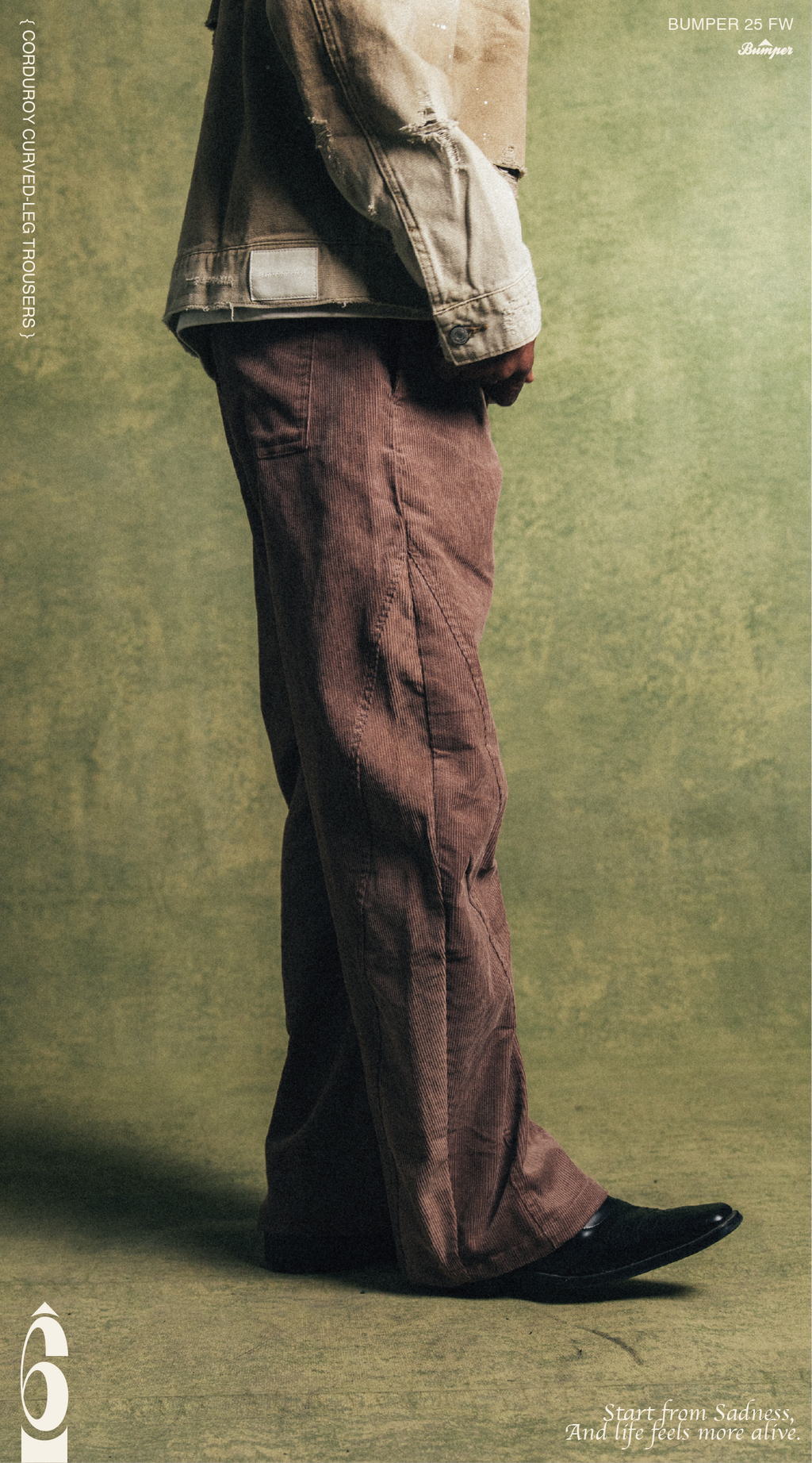 BUMPER 25 FW CORDUROY CURVED-LEG TROUSERS