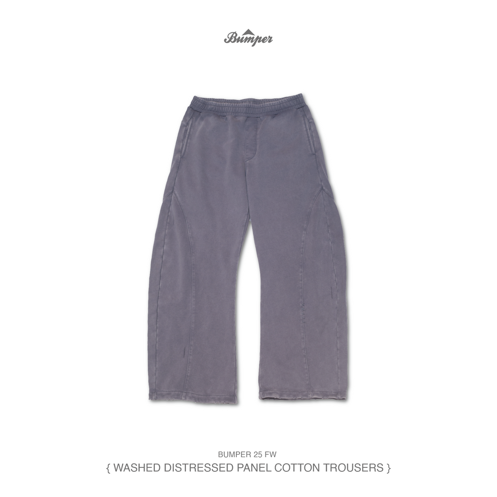 BUMPER 25 FW Washed Distressed Panel Cotton Trousers