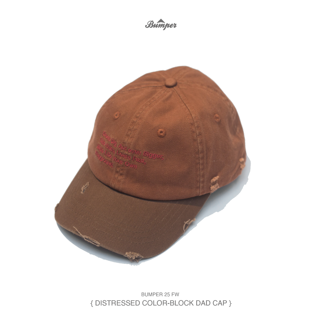 BUMPER DISTRESSED COLOR BLOCK DAD CAP