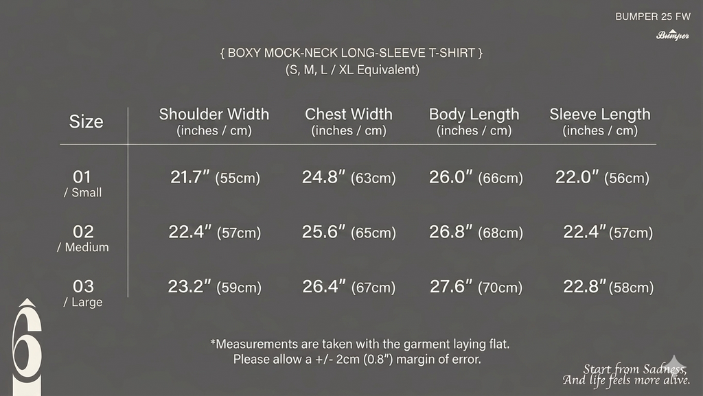 Bumper BOXY MOCK-NECK LONG-SLEEVE T-SHIRT