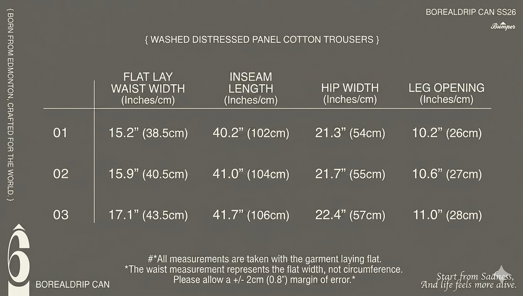 BUMPER 25 FW Washed Distressed Panel Cotton Trousers