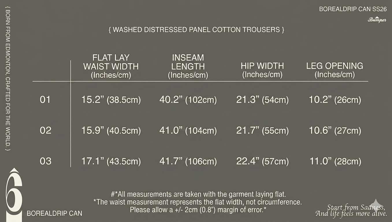 BUMPER 25 FW Washed Distressed Panel Cotton Trousers