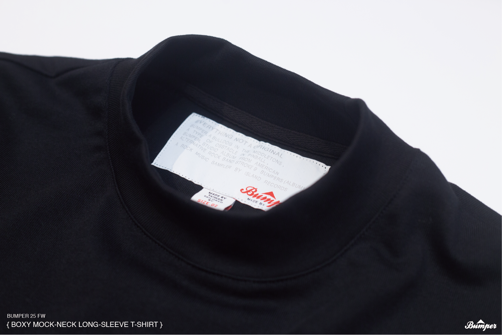 Bumper BOXY MOCK-NECK LONG-SLEEVE T-SHIRT