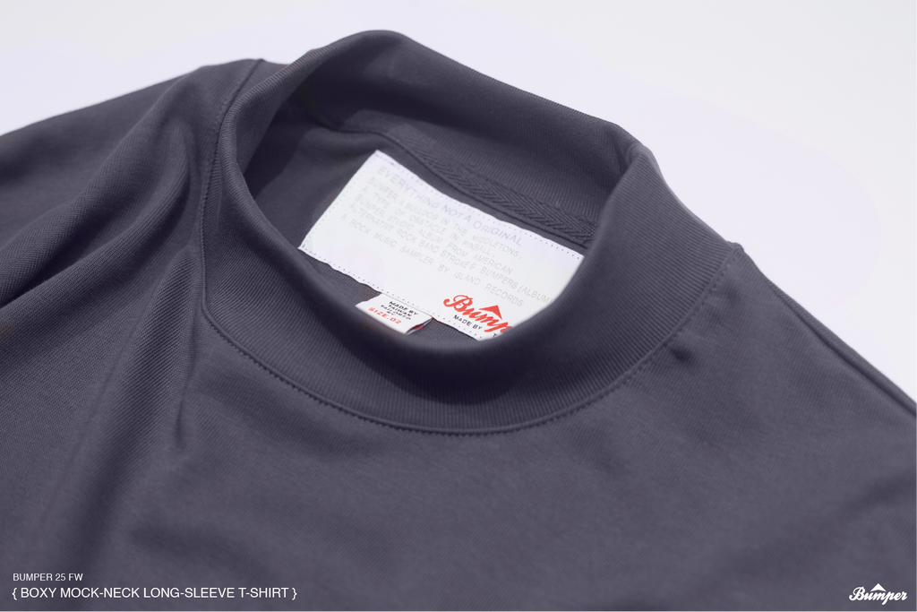 Bumper BOXY MOCK-NECK LONG-SLEEVE T-SHIRT