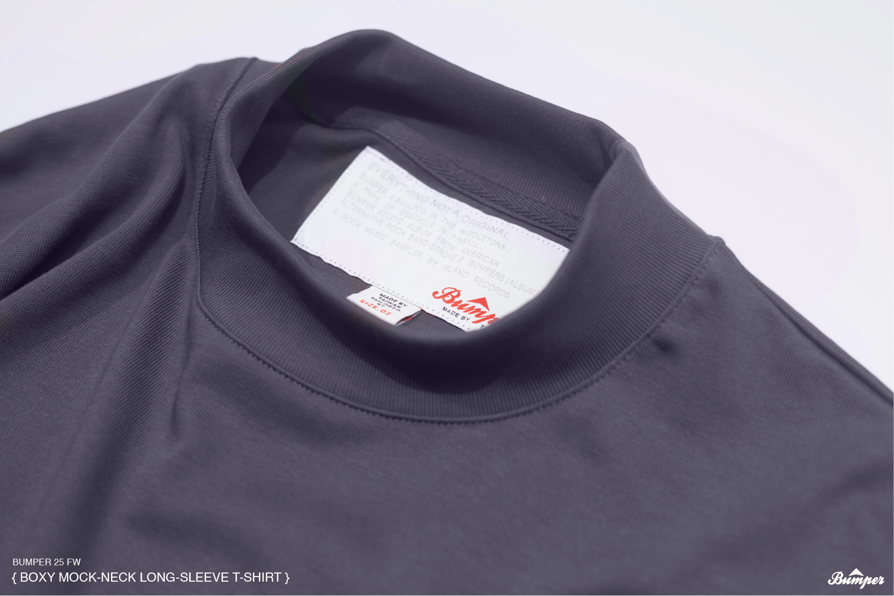 Bumper BOXY MOCK-NECK LONG-SLEEVE T-SHIRT
