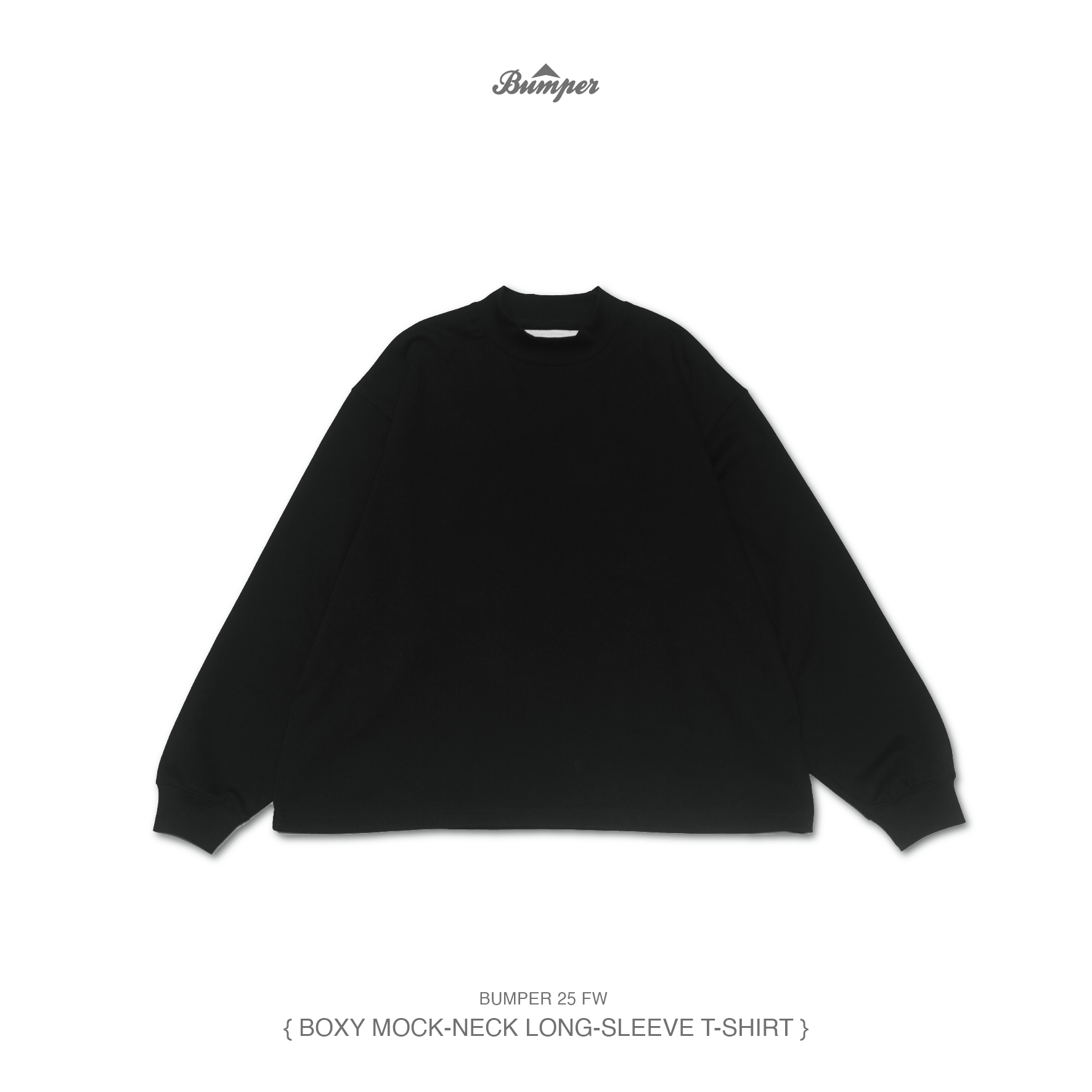 Bumper BOXY MOCK-NECK LONG-SLEEVE T-SHIRT