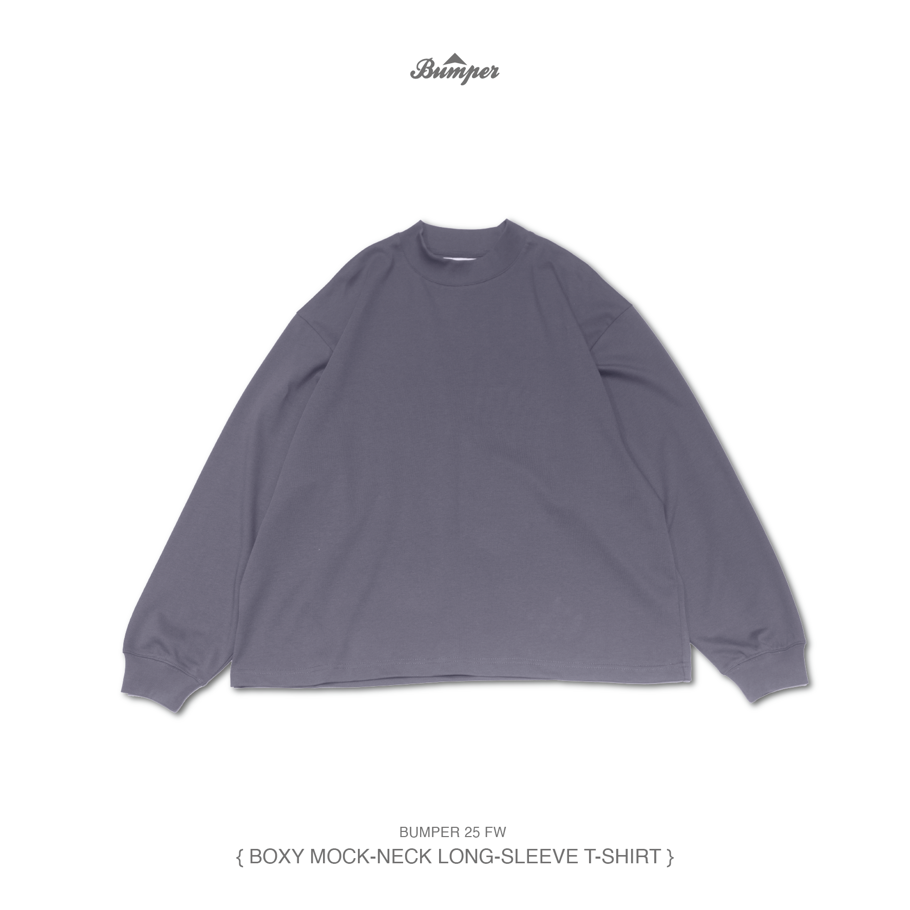 Bumper BOXY MOCK-NECK LONG-SLEEVE T-SHIRT